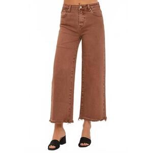 NEW RISEN wide leg tummy control cropped jeans in espresso